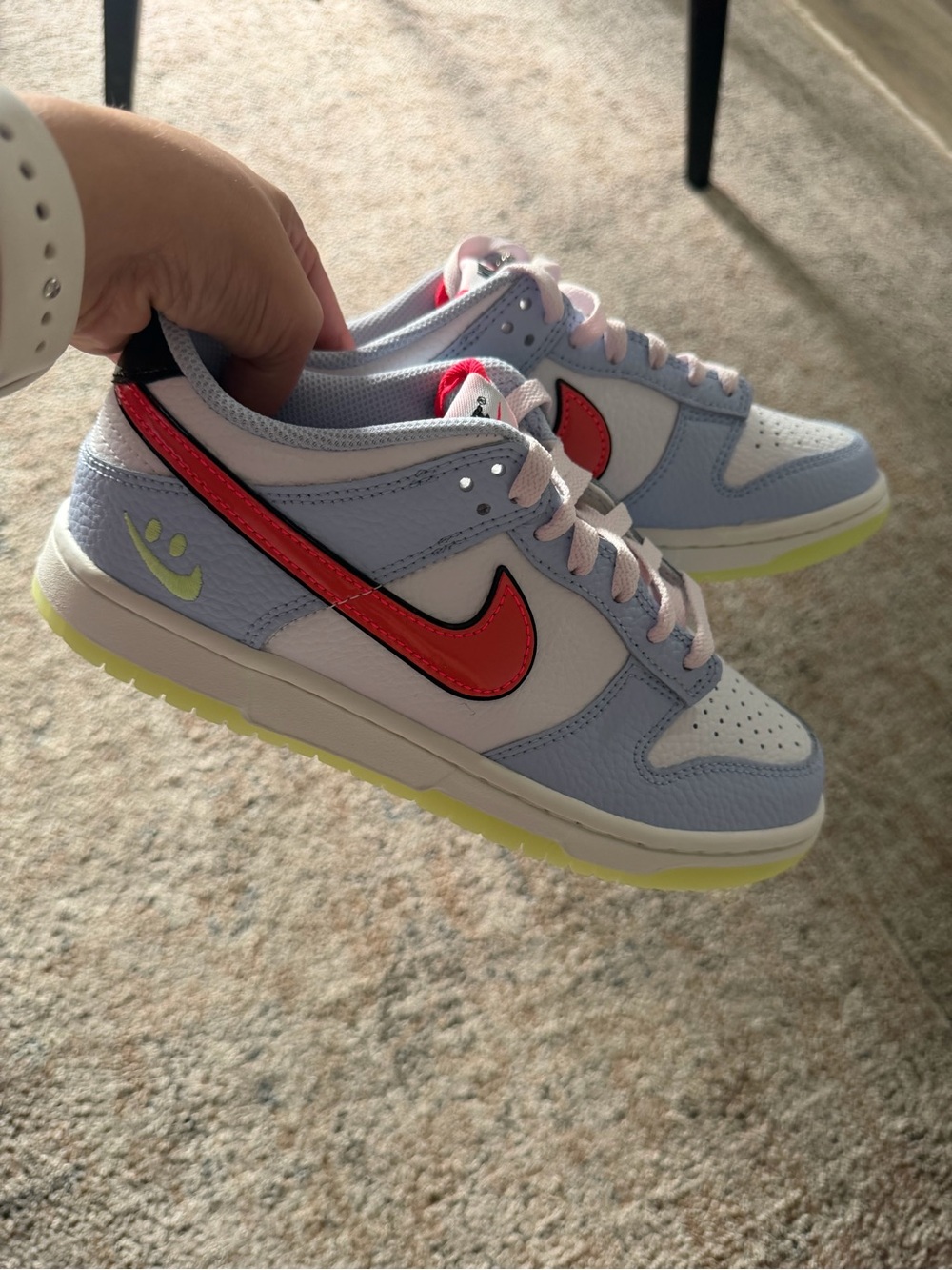 Nike Dunk Low Smiley Swoosh - Size 7W/5.5Y